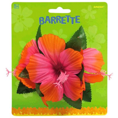 Warm Hibiscus Hair Barette