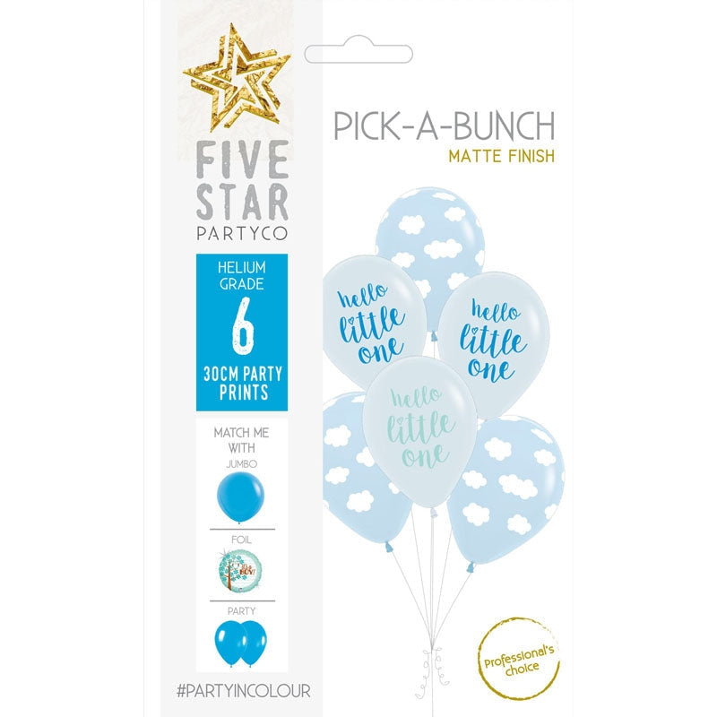 PICK-A-BUNCH Hello Baby Boy 30cm Blue 6pk