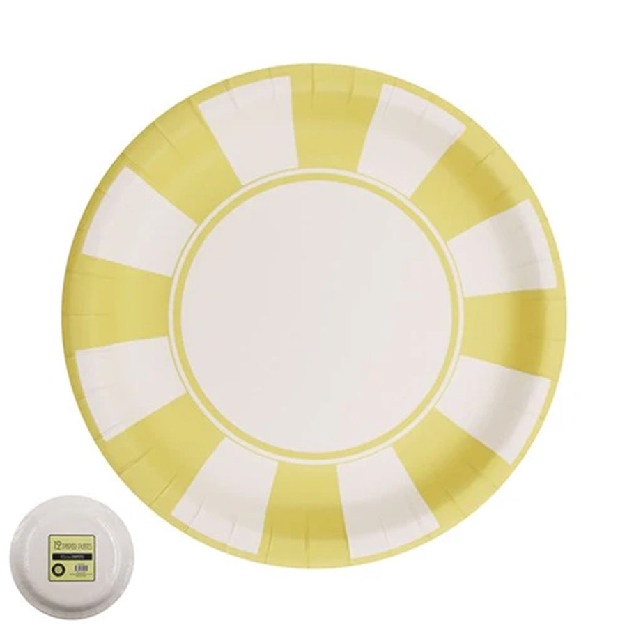 12 23CM YELLOW PAPER PLATES