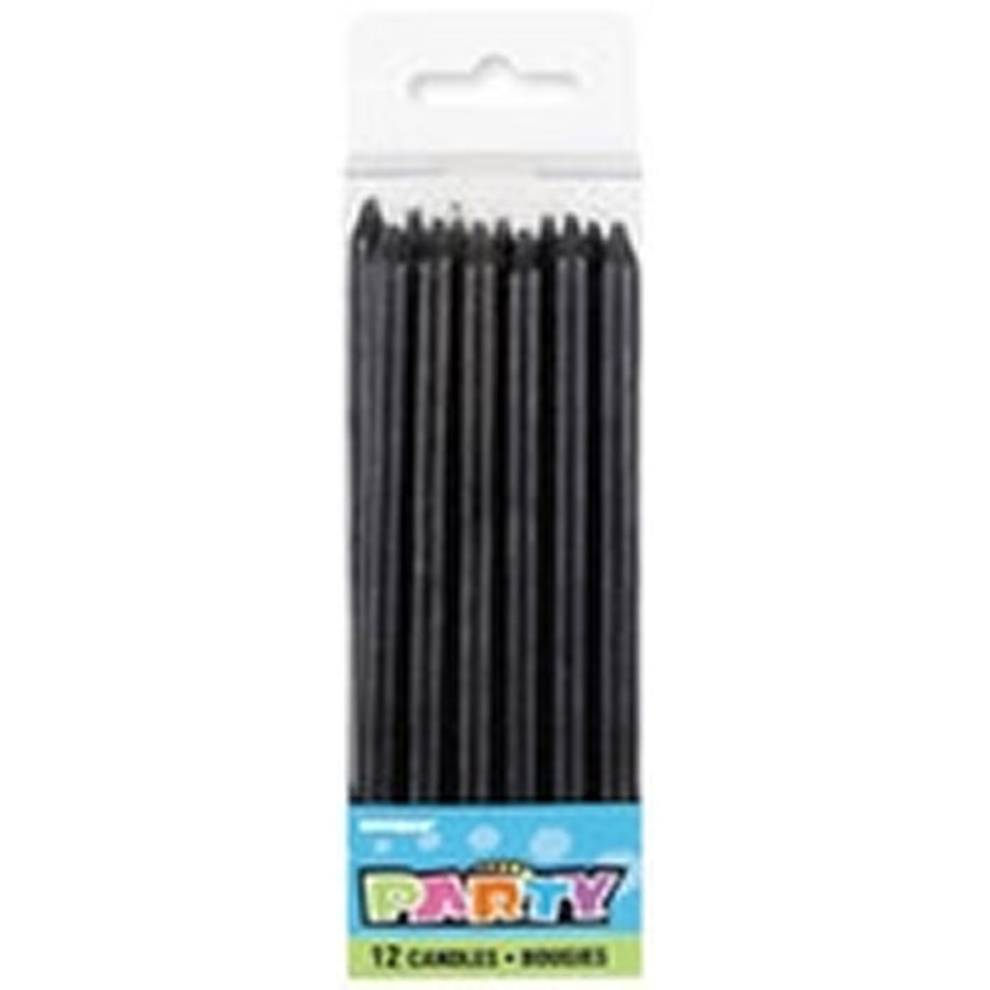 12 BLACK CANDLES - 5"