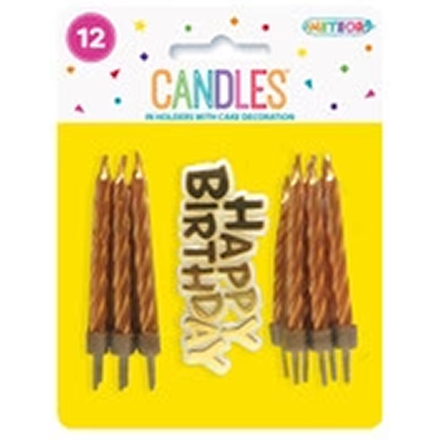 12 CANDLES W/CAKE DECO - BLUE