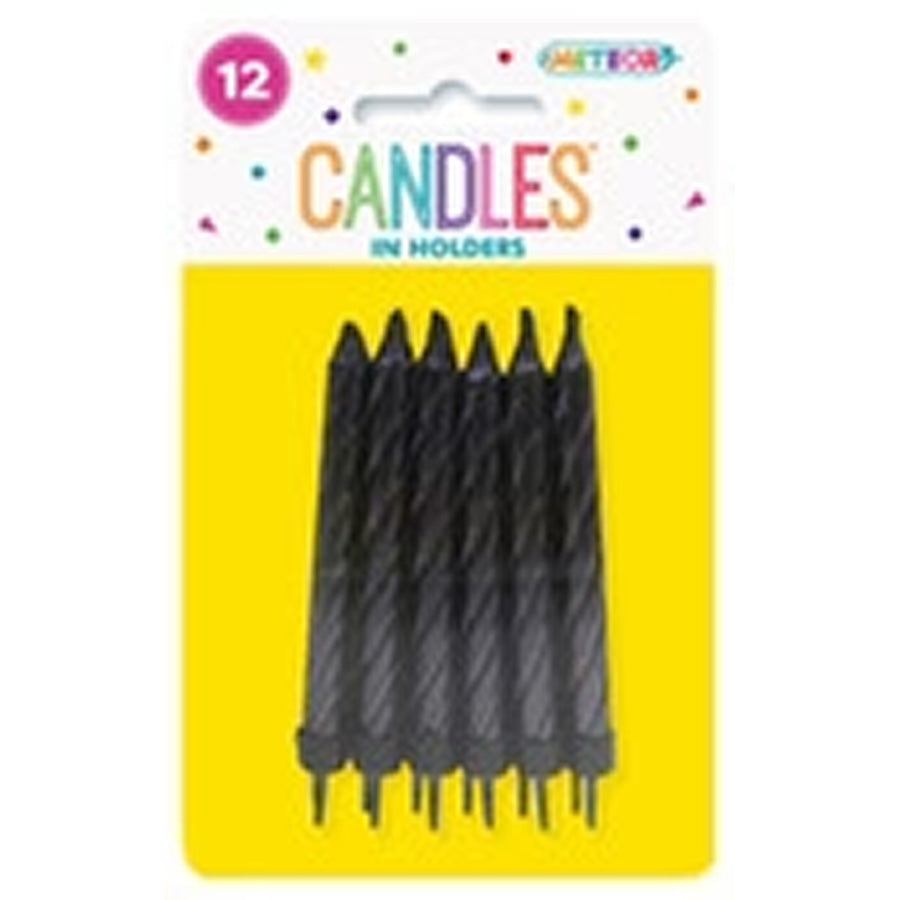 12 MET CANDLES/HLDS - BLACK