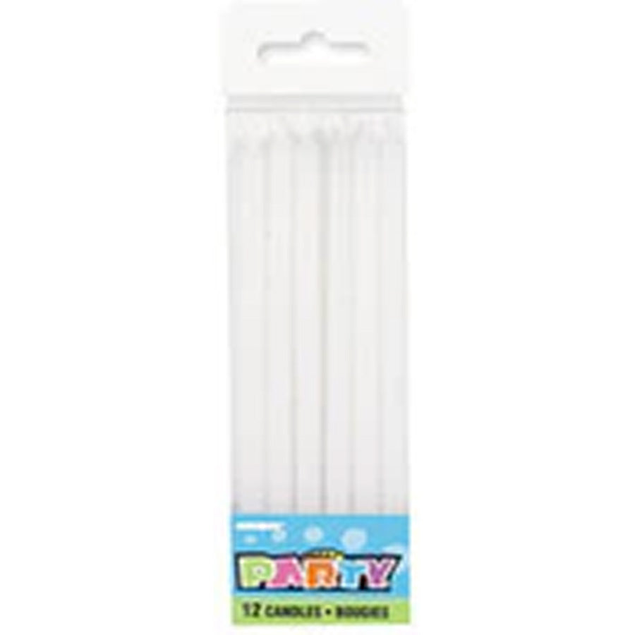 12 WHITE CANDLES - 5"