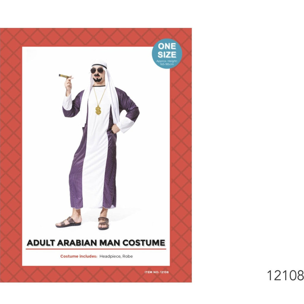 Adult Arabian Man Costume (purple Stripe)