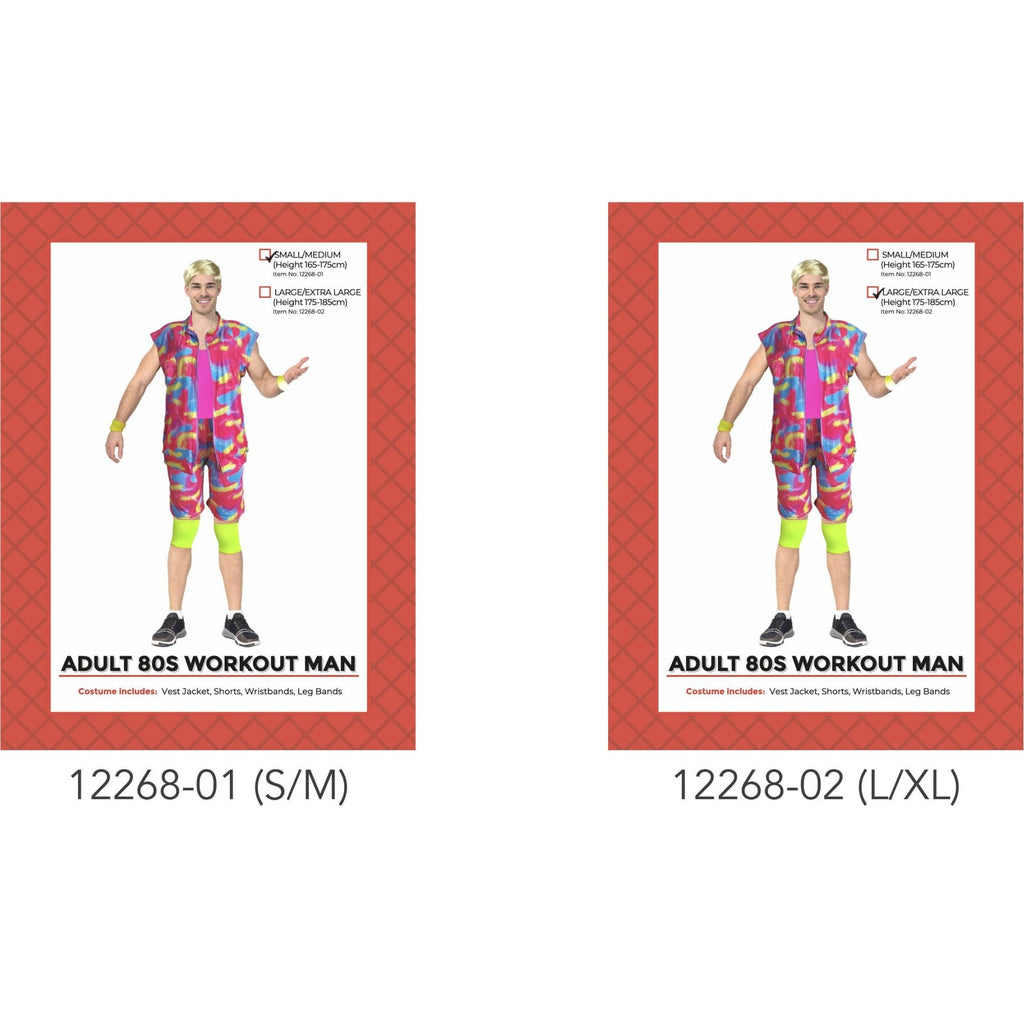 Adult 80s Work out man costume (L/XL)