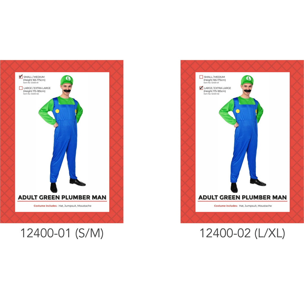 Adult Green Plumber Costume (L/XL)