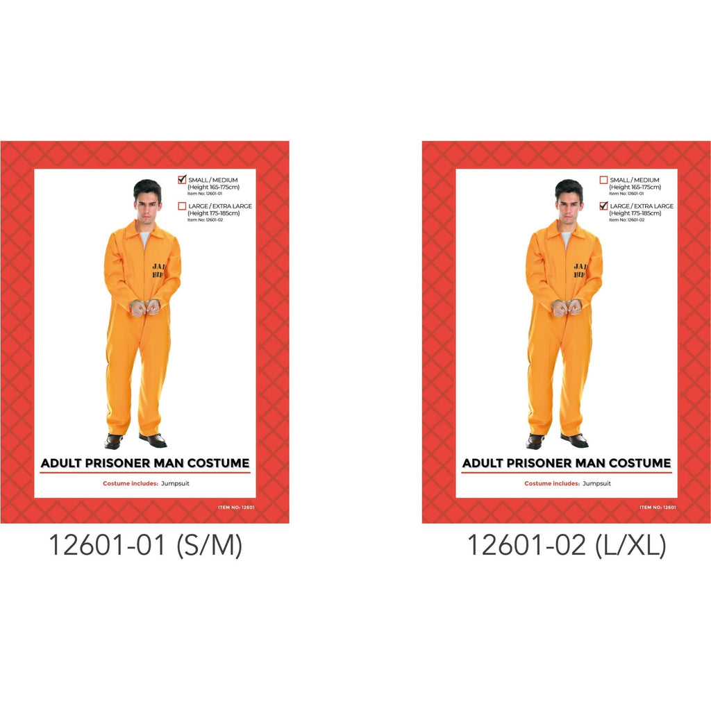 Adult Prisoner Costume (Orange) (L/XL)