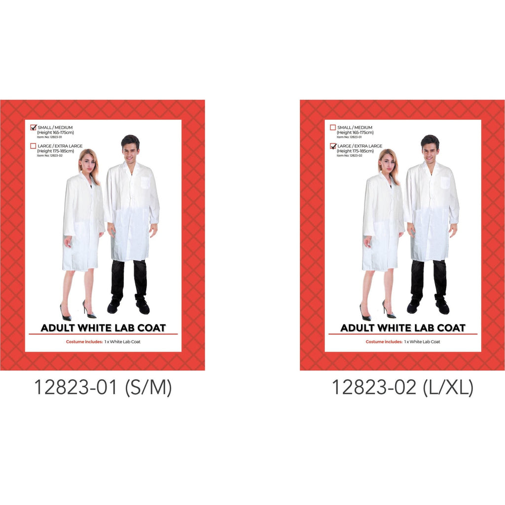 Adult White Lab Coat Costume (L/XL)