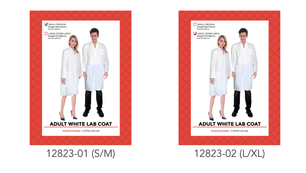 Adult White Lab Coat Costume (S/M)