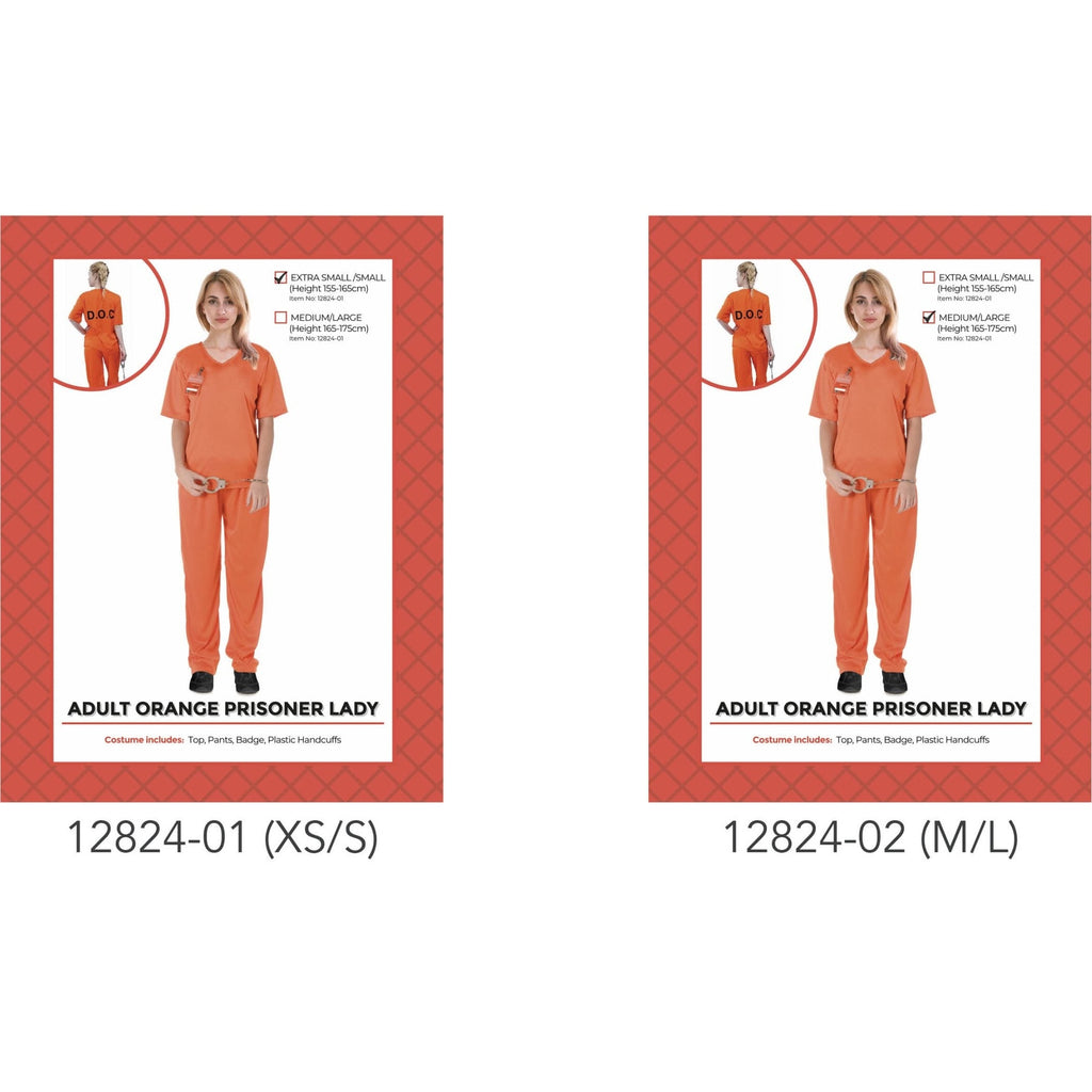 Adult Orange Prisoner Lady Costume (S/M)