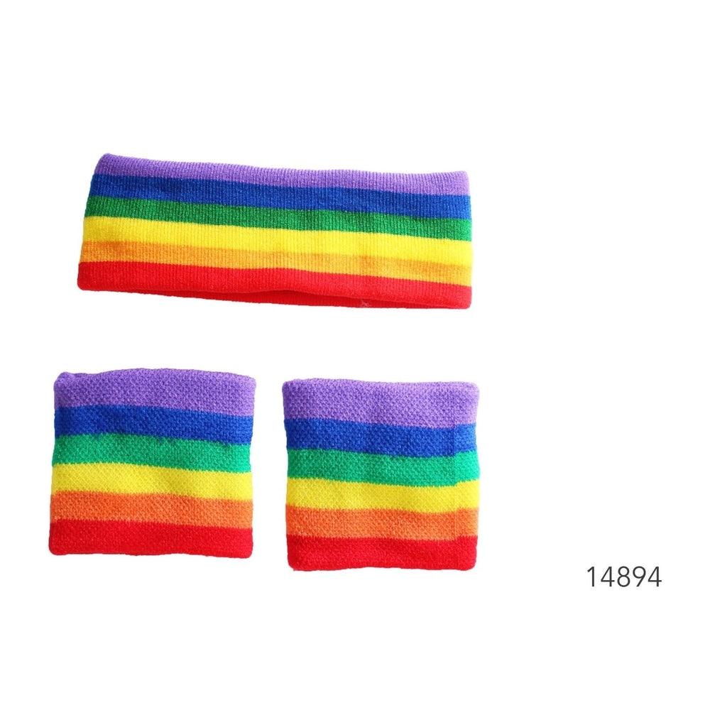 Headband &amp; Wristband Set (Rainbow)