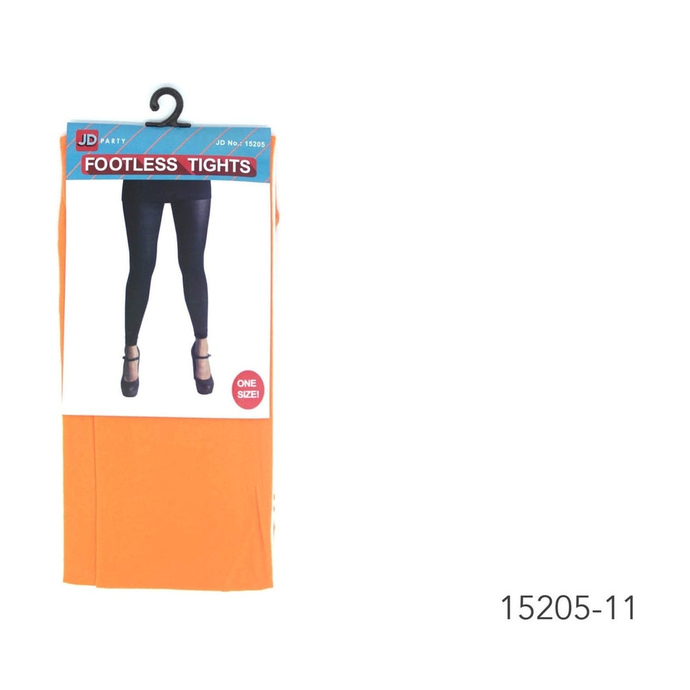 Plain Colour Footless Tights (Orange)