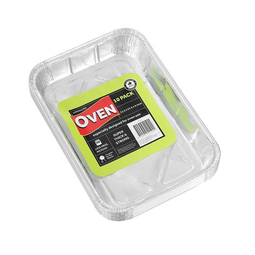 FOIL TRAY 10PK 31.5X21.5X4.5CM SHELF READY PDQ