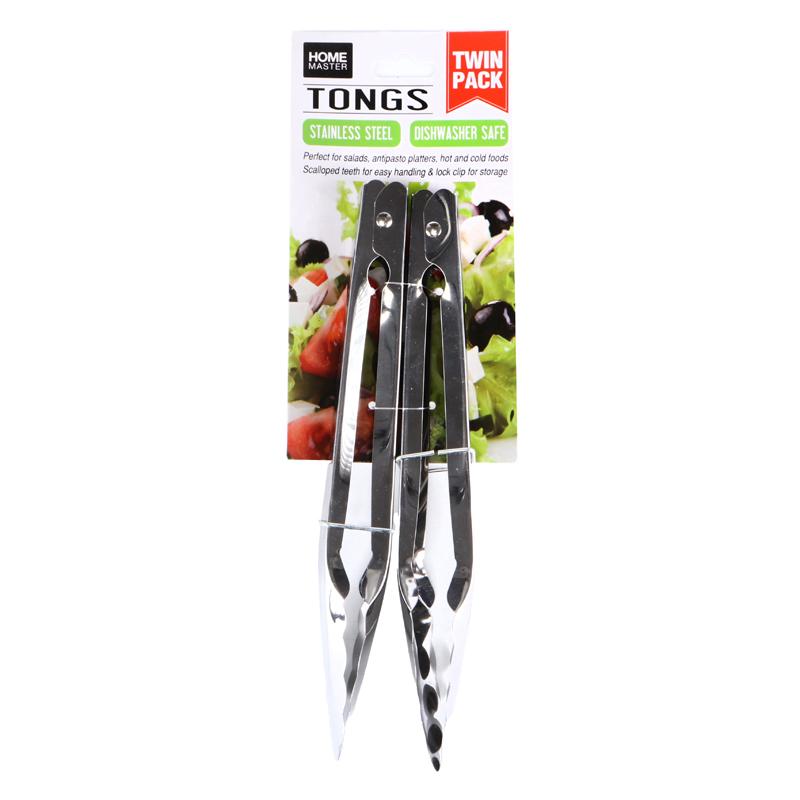 Tongs Stainless Steel (21.7cm) 2pk