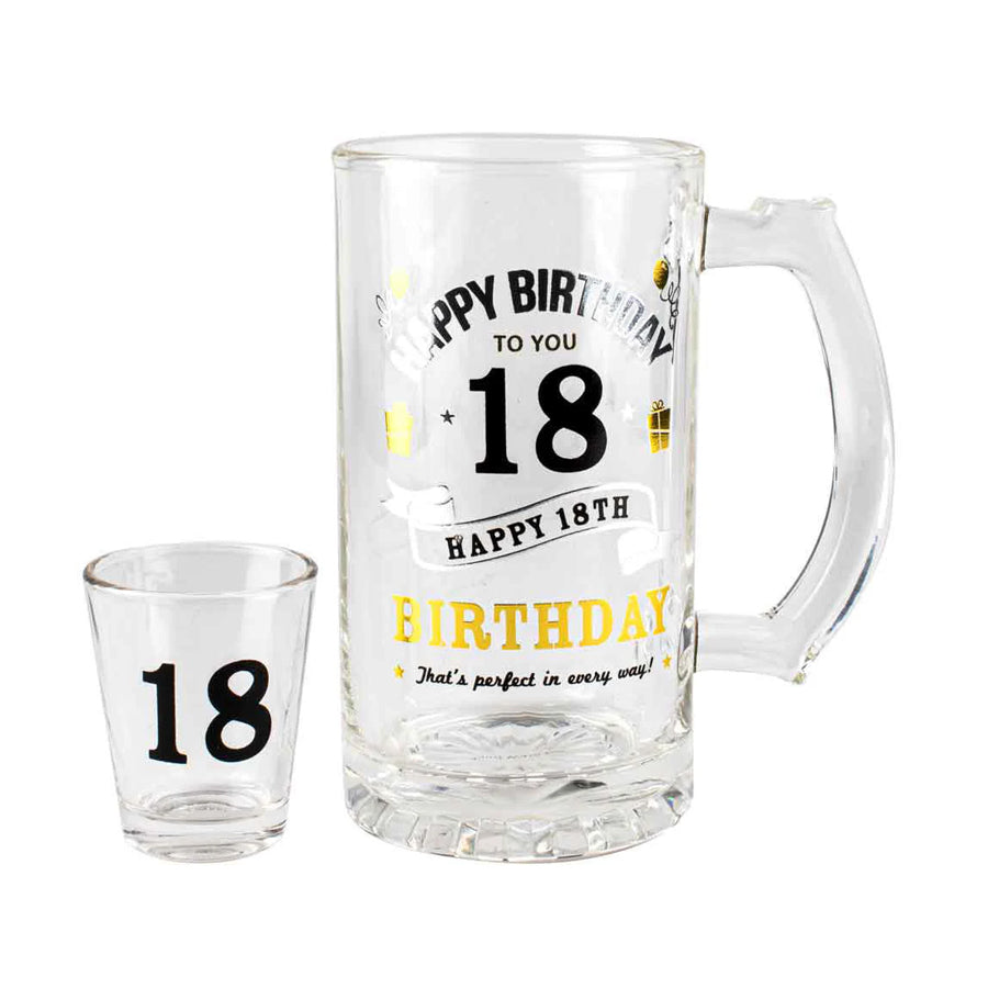 18 SHOT AND STEIN SET