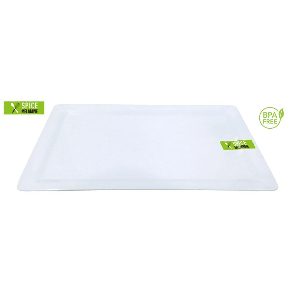 White Melamine Rectangular Platter - 48CM x 30CM