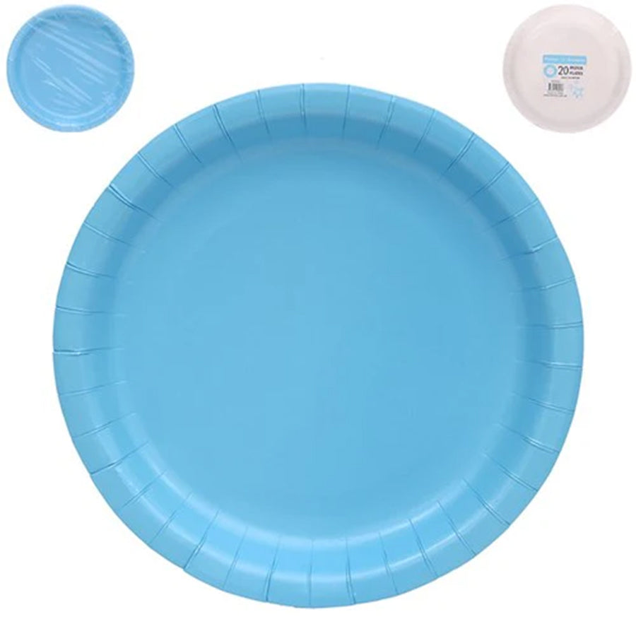 20PK 23CM PLATES-SKY