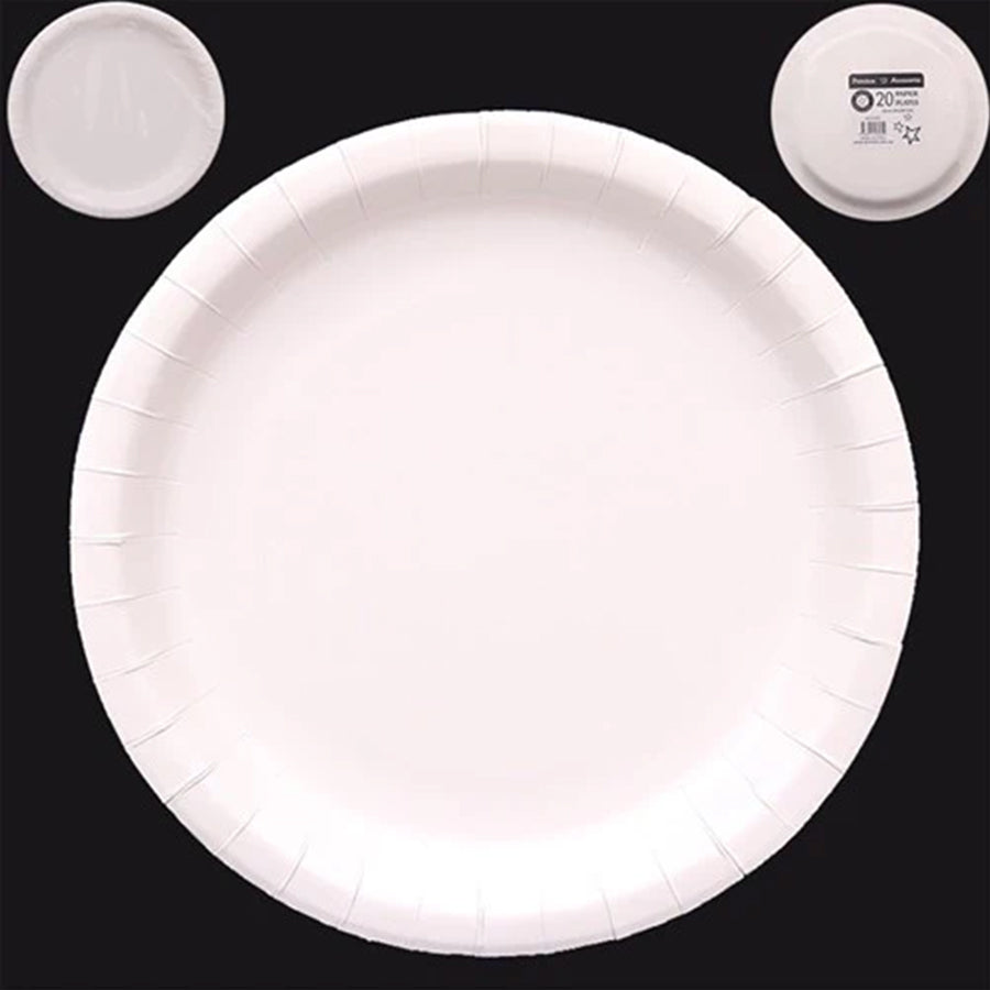 20PK 23CM PLATES-WHITE