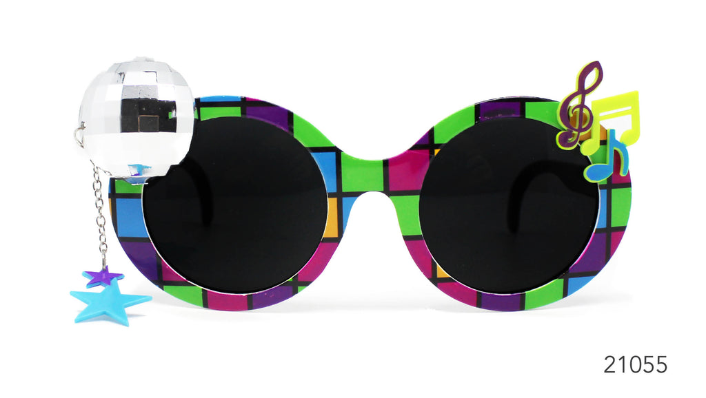 Party Glasses Disco Ball Neon