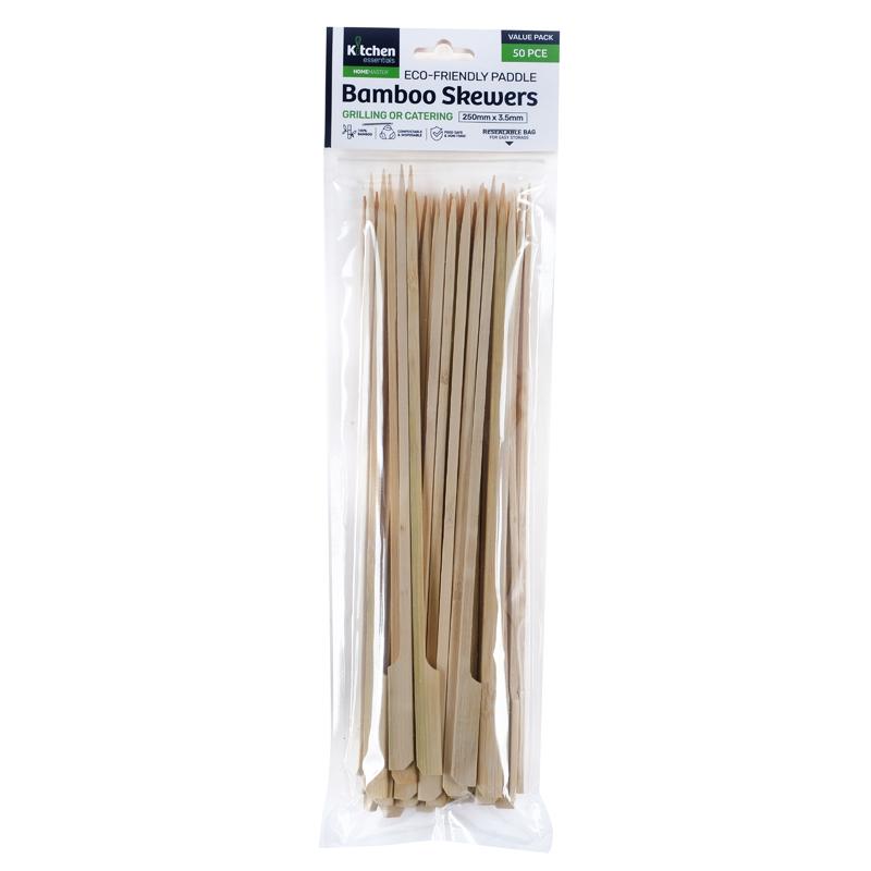 Bamboo Skewers with Paddle Handle 25cm x 3.5mm - 50pk