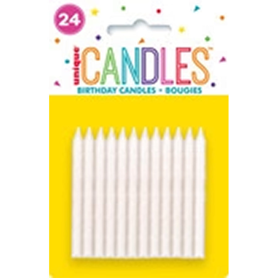 24 Iridescent With Glitter Spiral Candles