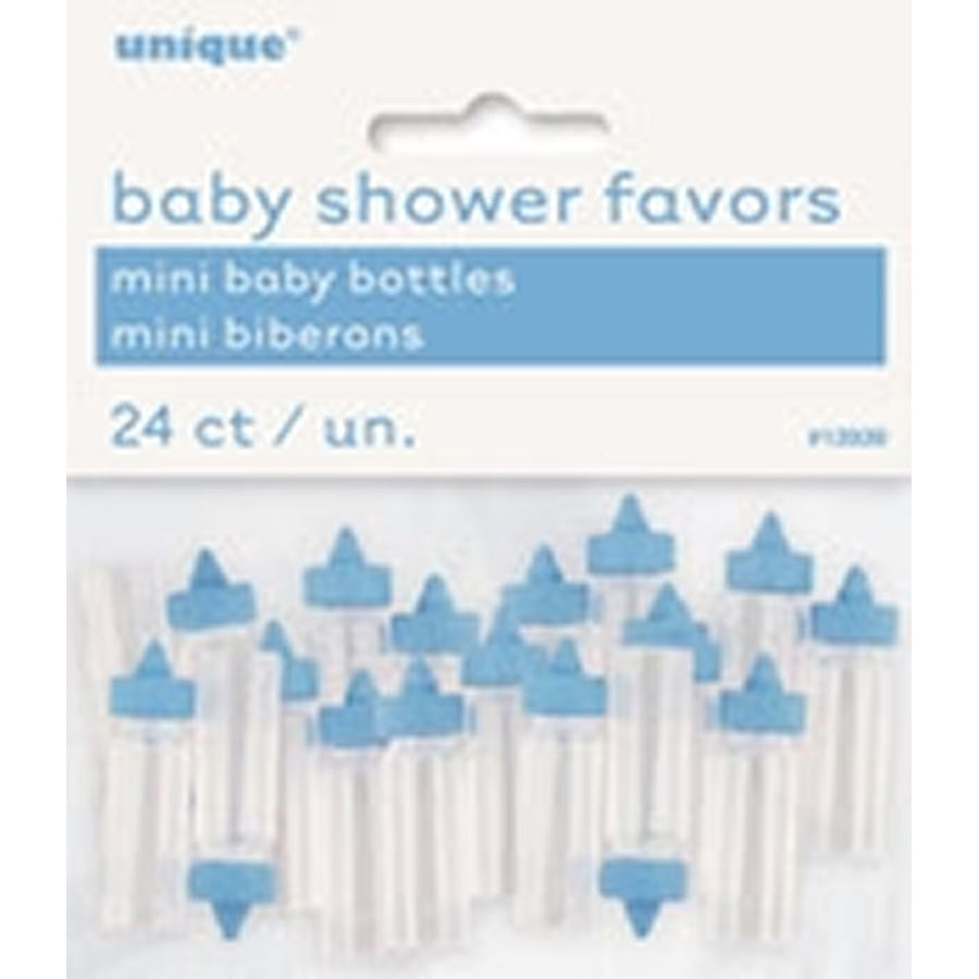 24 MINI BABY BOTTLES - BLUE