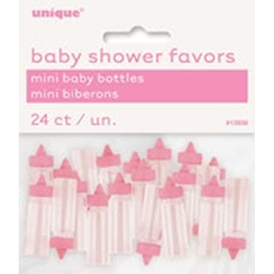 24 MINI BABY BOTTLES - PINK