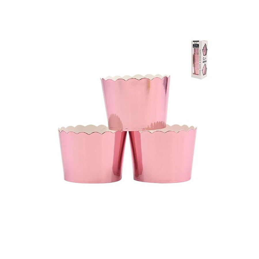 25PK ROSE GOLD BAKING CUP