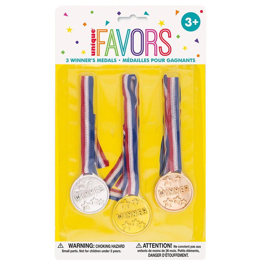 3 WINNER MEDALS - GOLD, SILVER &amp; BRONZE