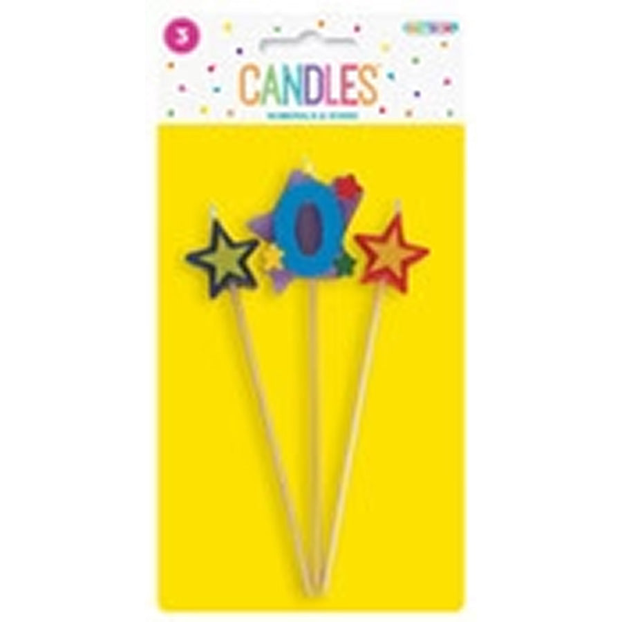 3 PCE NUMERAL CANDLE SET - 0