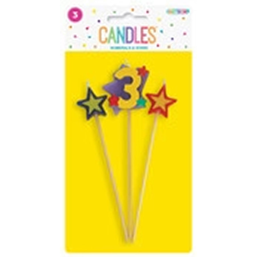 3 PCE NUMERAL CANDLE SET - 3