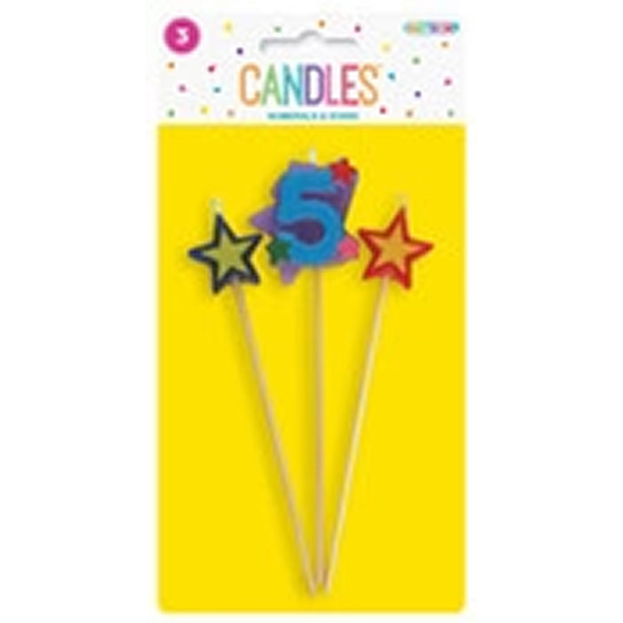 3 PCE NUMERAL CANDLE SET - 5