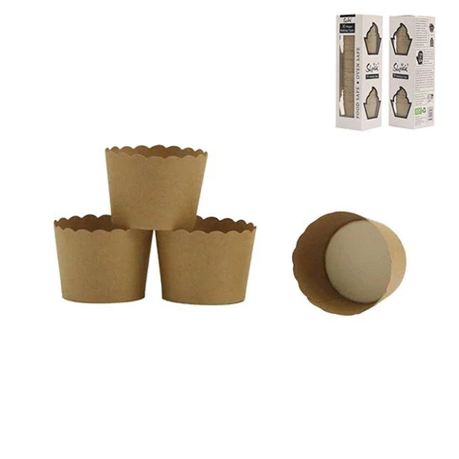 30PK BROWN KRAFT PAPER BAKING CUPS