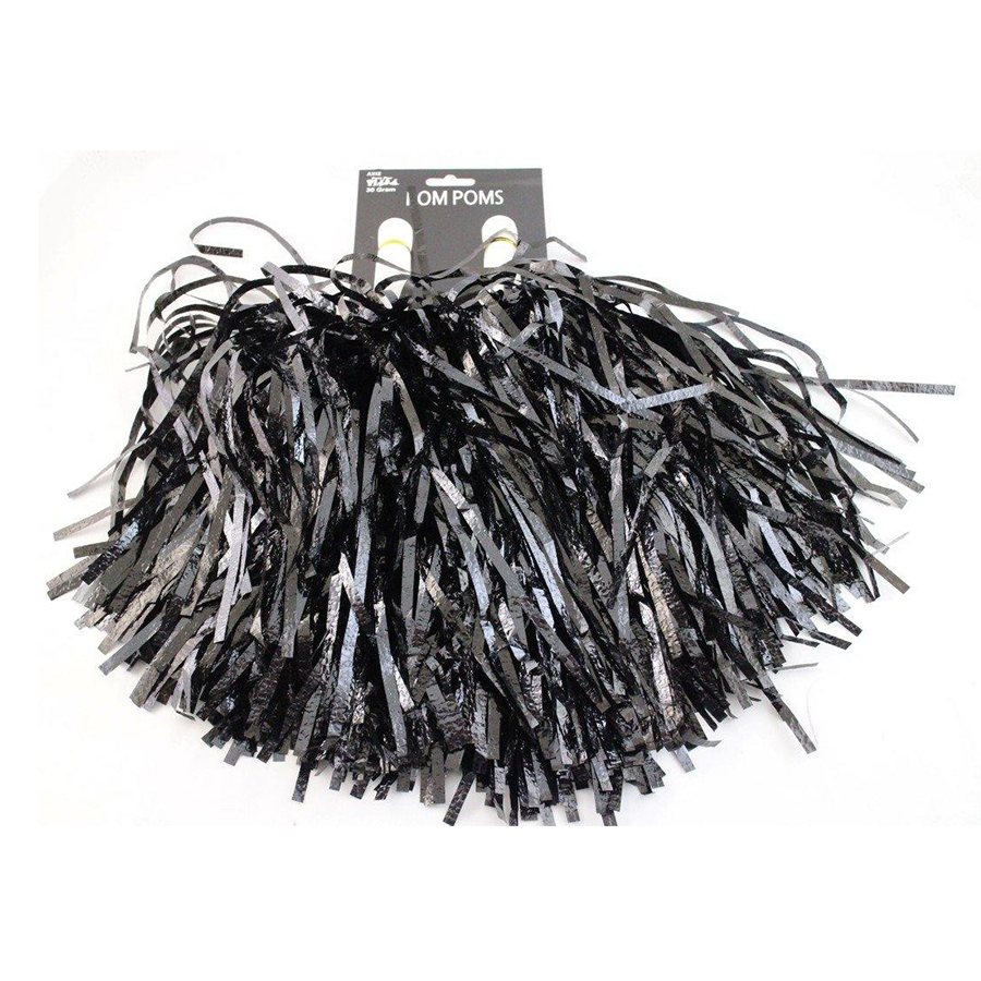 30g PK/2 METALLIC BLACK TINSEL POM POMS