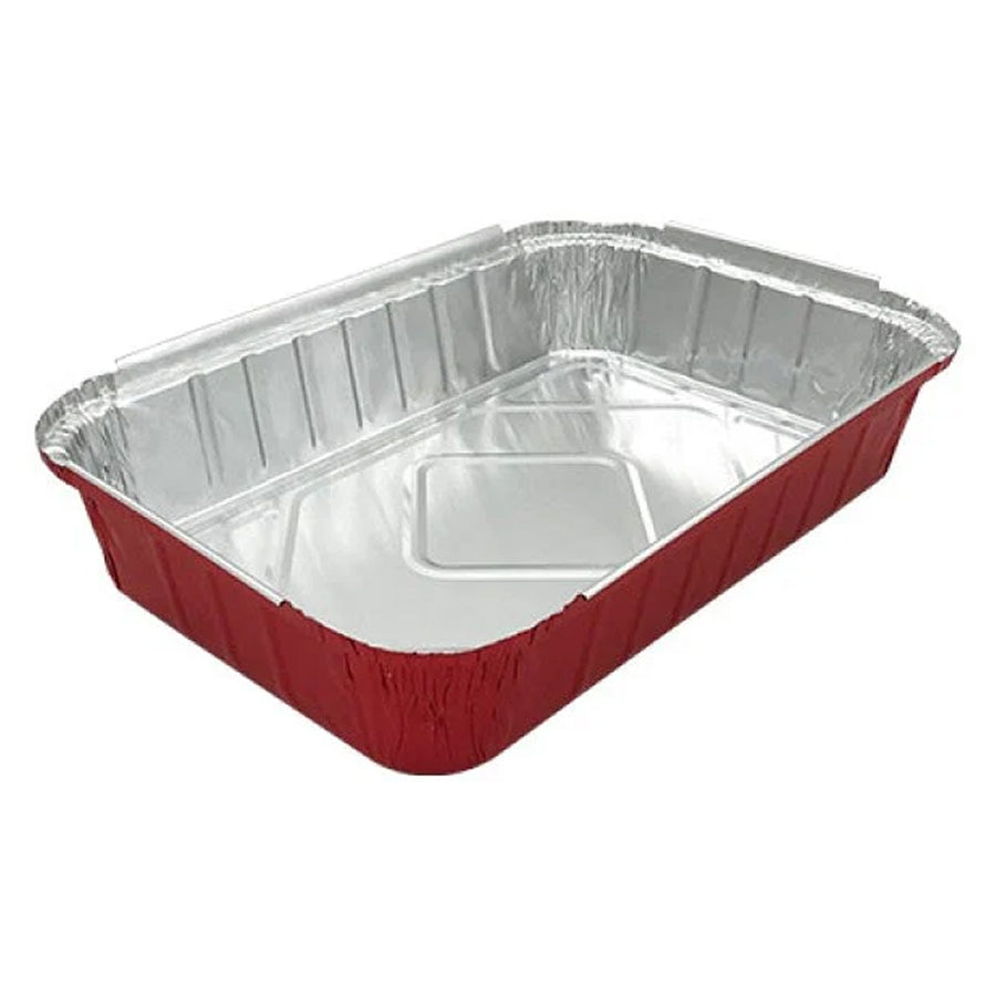 310mm x 205mm x 60mm Rectangular Foil Tray Red Base Pk3