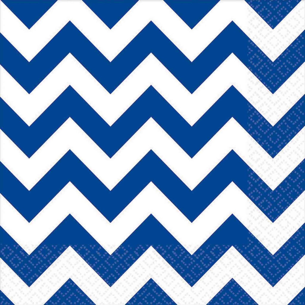 Chevron Bright Royal Blue Lunch Napkins PK16