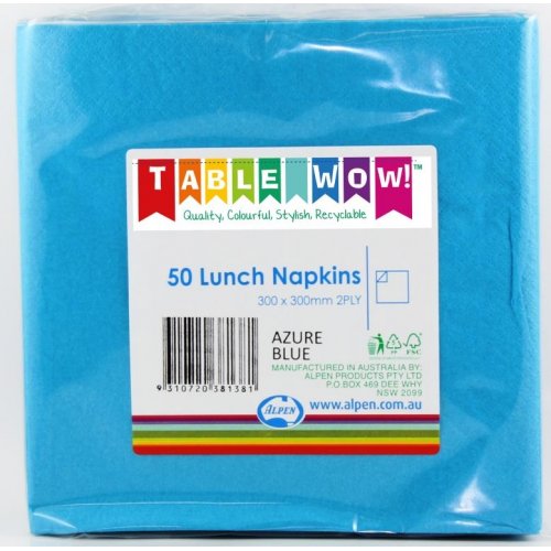 NAPKIN LUNCH AZURE BLUE P50