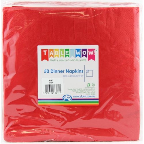 NAPKIN DINNER RED P50