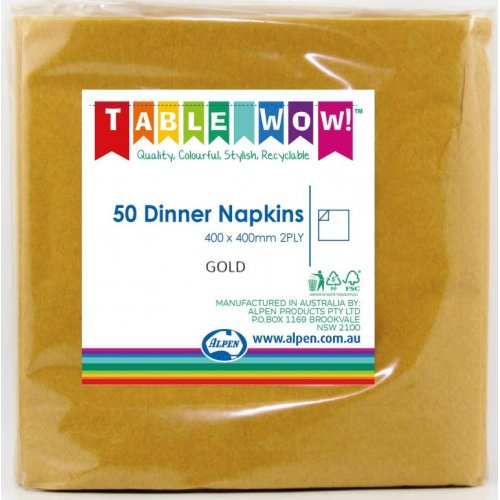 NAPKIN DINNER GOLD P50