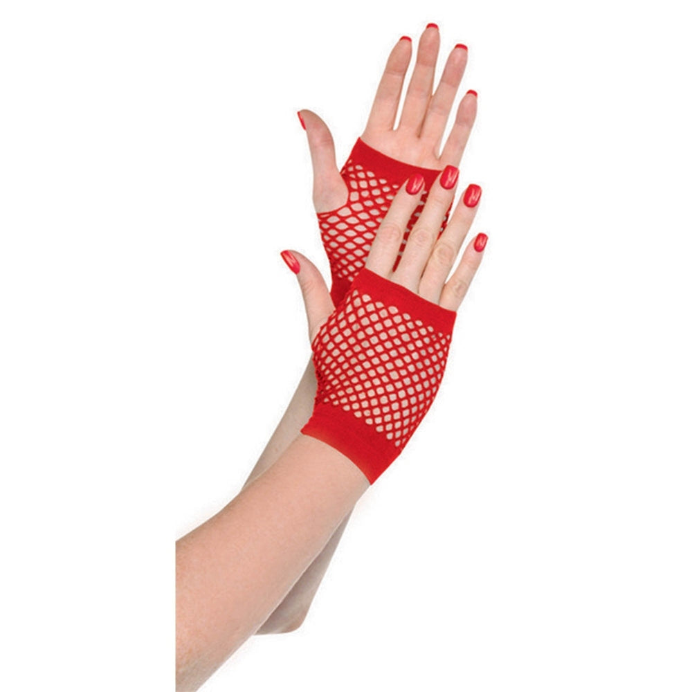 Fishnet Glove (Short) (Red)