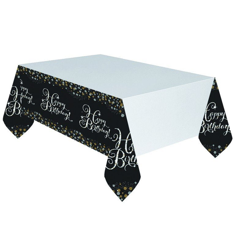 Sparkling Celebration Happy Birthday Plastic Tablecover