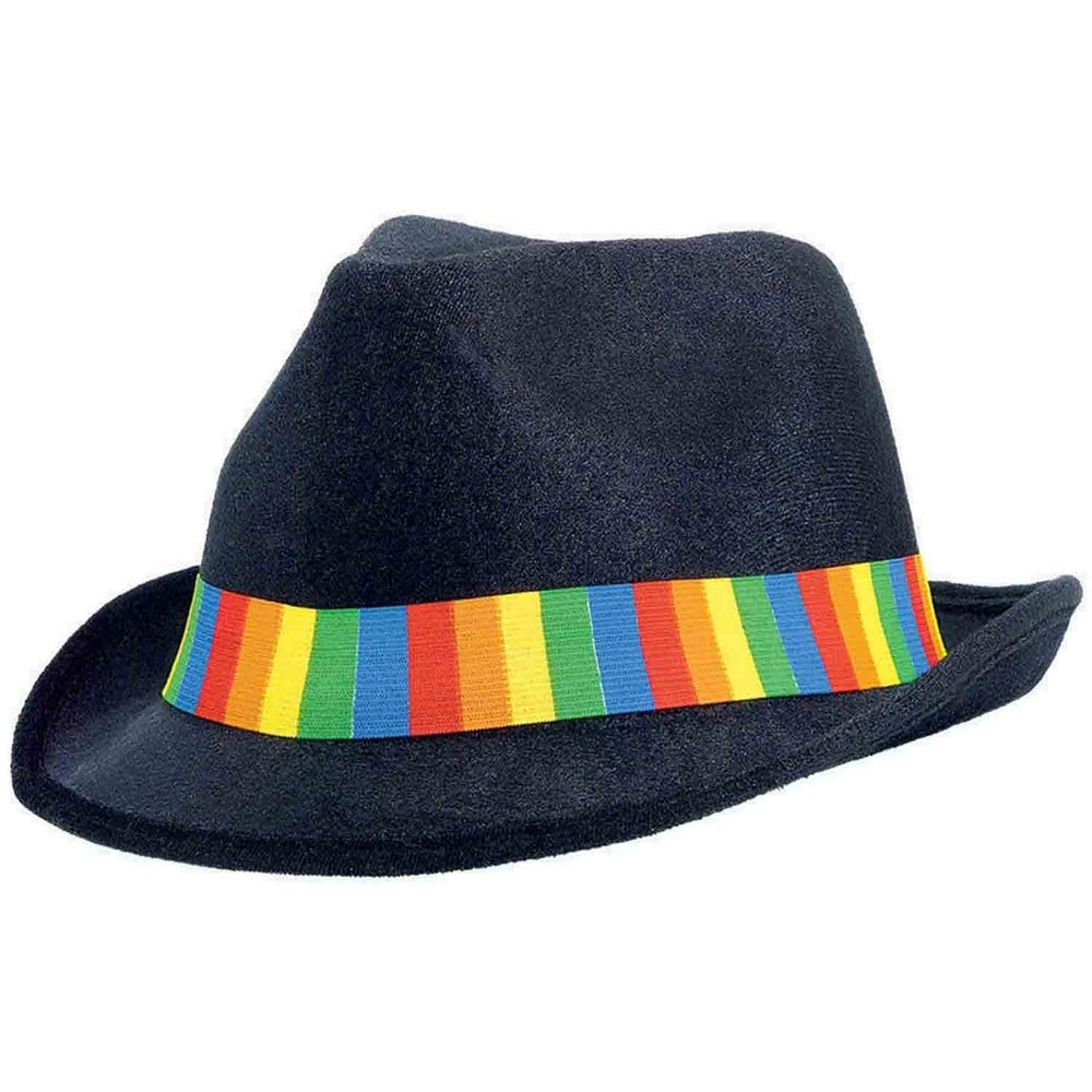 Fedora Velour Hat - Rainbow*