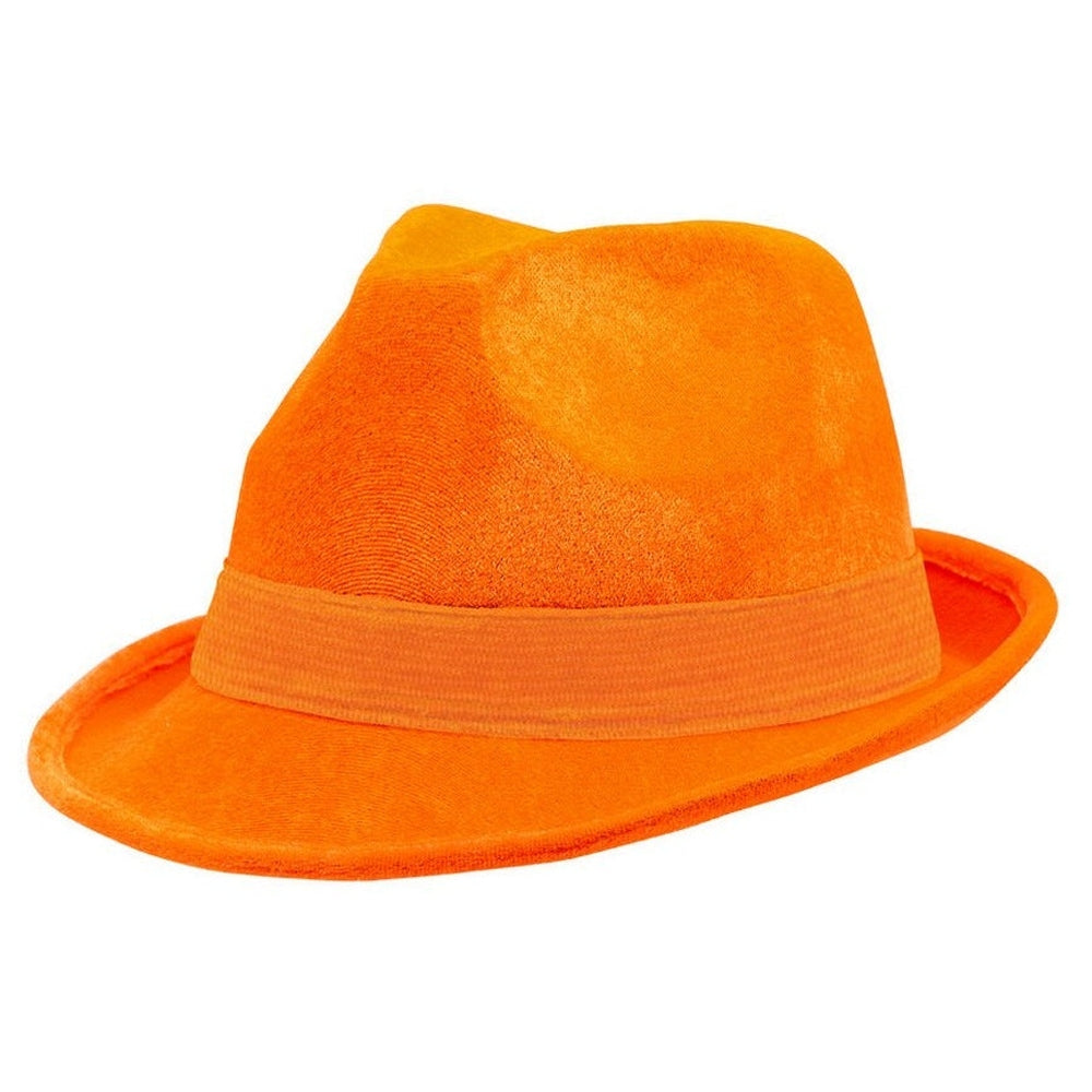 Fedora Velour Hat - Orange