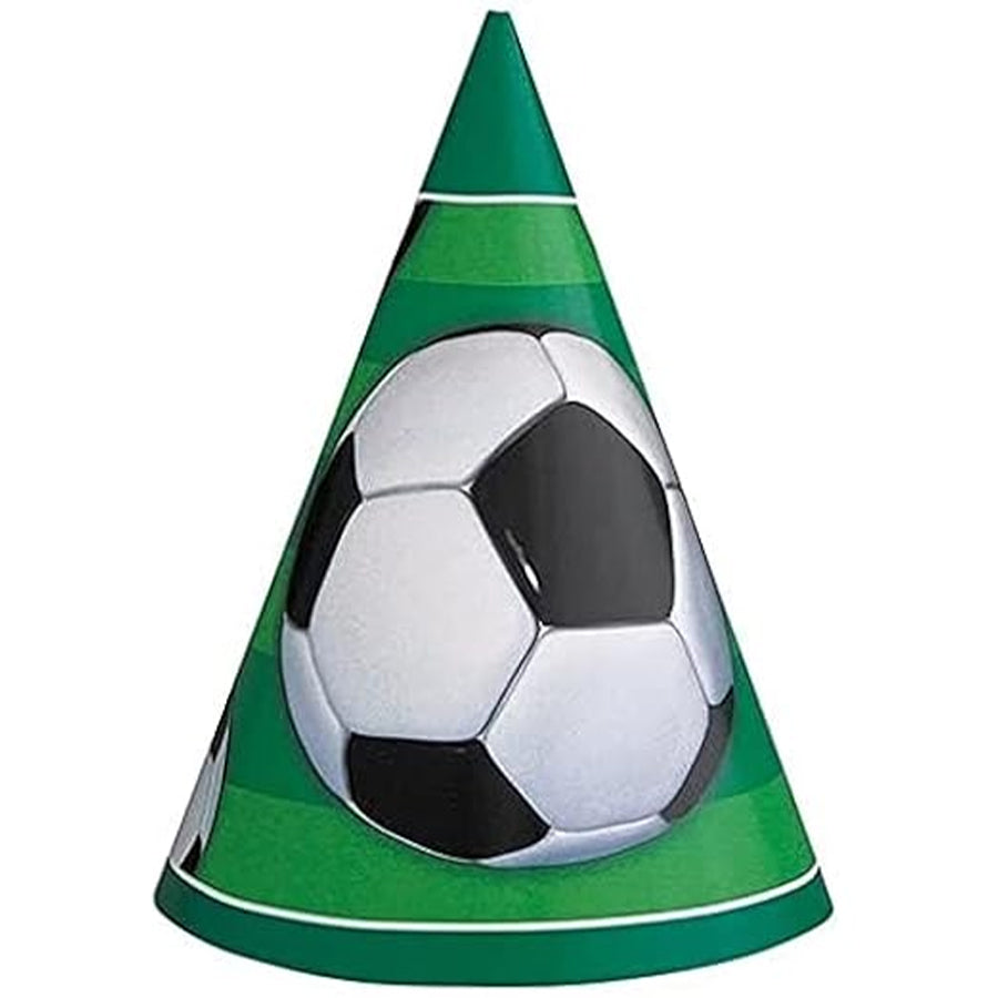 3D SOCCER 8 PARTY HATS