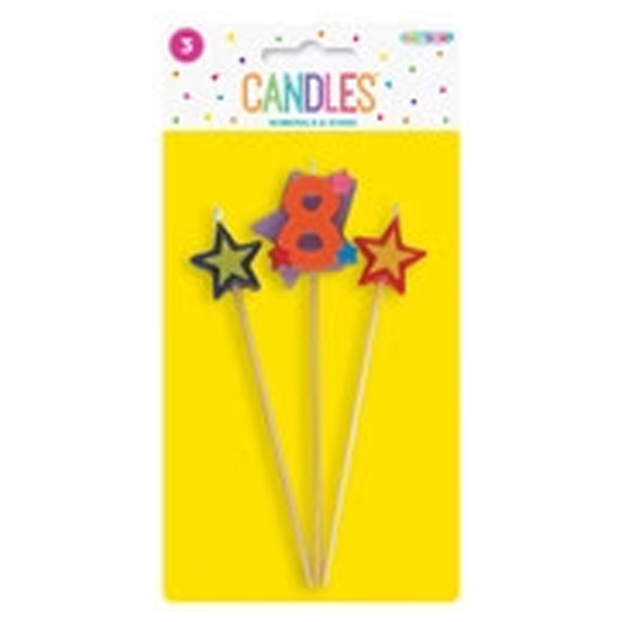 3 PCE NUMERAL CANDLE SET - 8