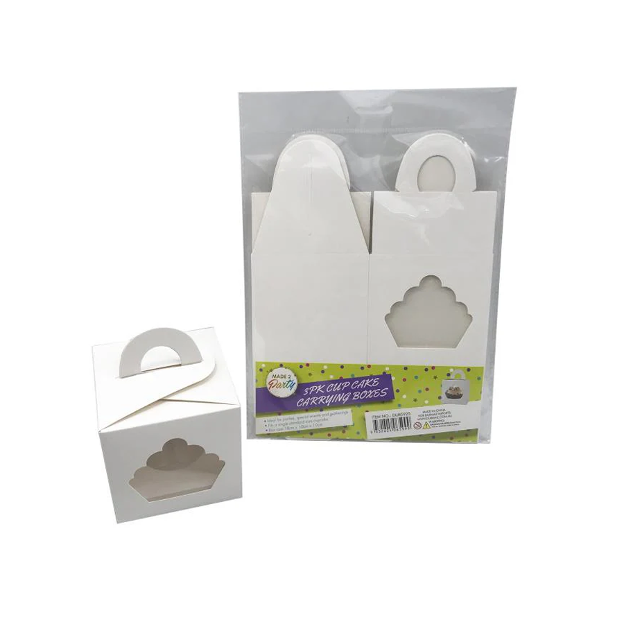 3PK Disposable Carrying Cupcake Boxes