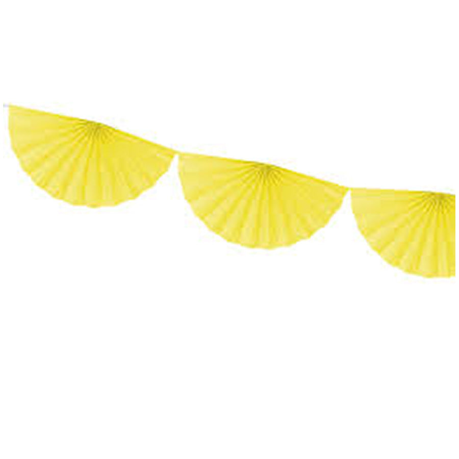 3M YELLOW PAPER FAN GARLAND-7 FANS EACH 40CM