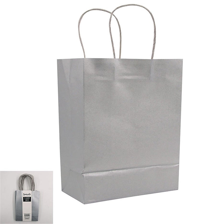 3PK LARGE SILVER KRAFT BAG-25x33x12cm