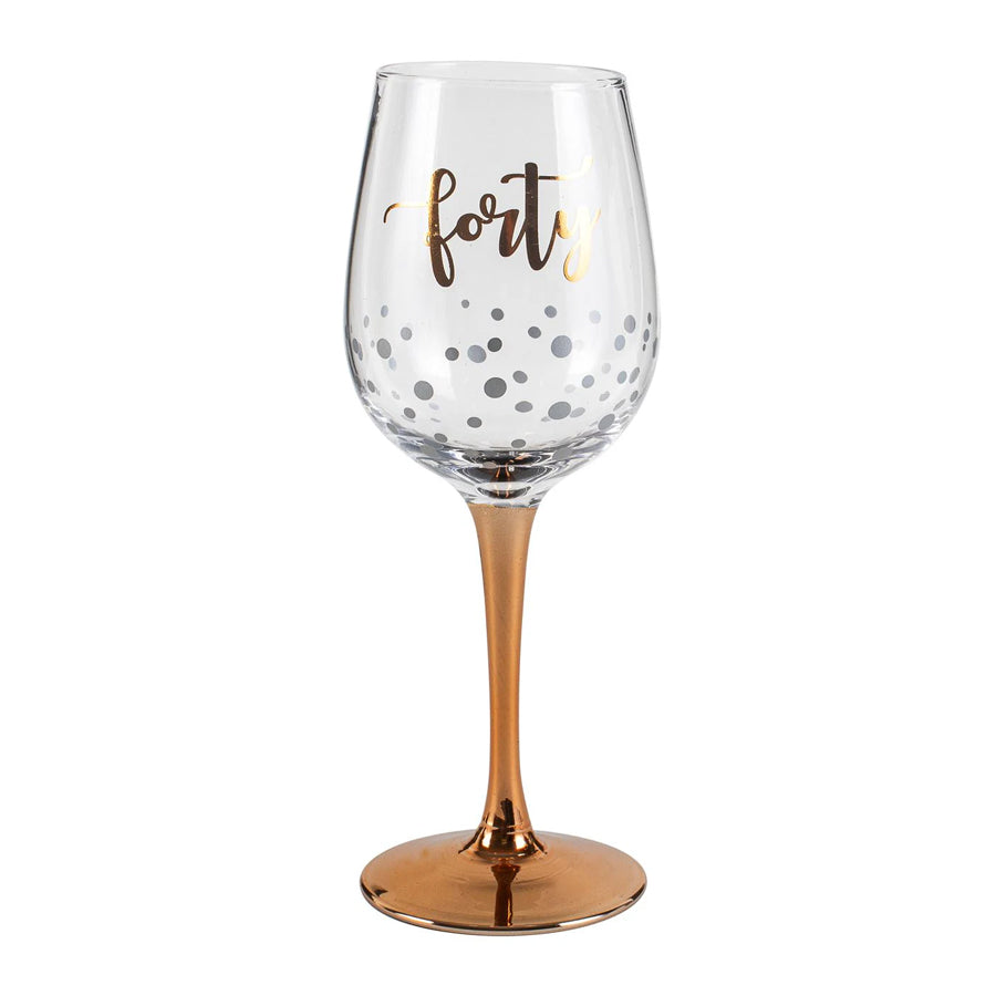 40 ROSE GOLD STEM WINE GLASS GOLD 430ML