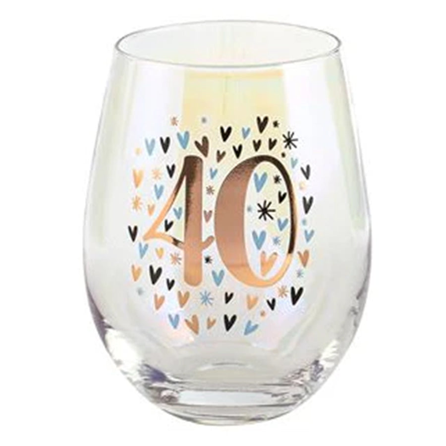 40TH RAINBOW PASTEL/GOLD STEMLESS 600 ml